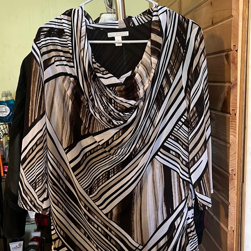 Dana Buchman | Blouse | Size L | Brown and Black